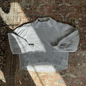 Light Bluw Women's Ribbed Mock Neck Sweater